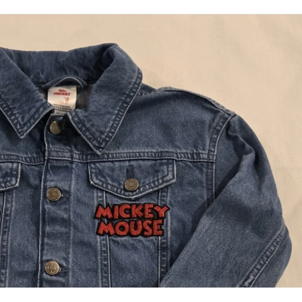 Disney Mickey Mouse Child's Button Front Denim Classic Blue Jean‎ Jacket Sze 5